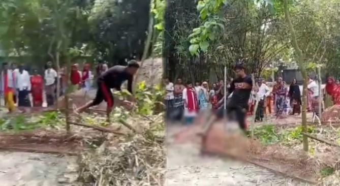 জমির ভাগ কম পাওয়ার ক্ষোভে বাবার কবর ভাঙচুর ছেলের